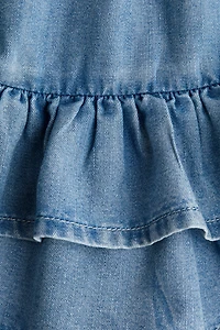 Tiered Denim Skirt