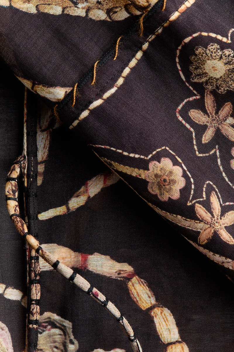 Robe cafetan à nouer avec imprimé fleuri