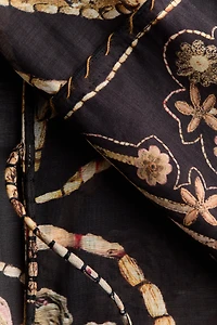 Robe cafetan à nouer avec imprimé fleuri