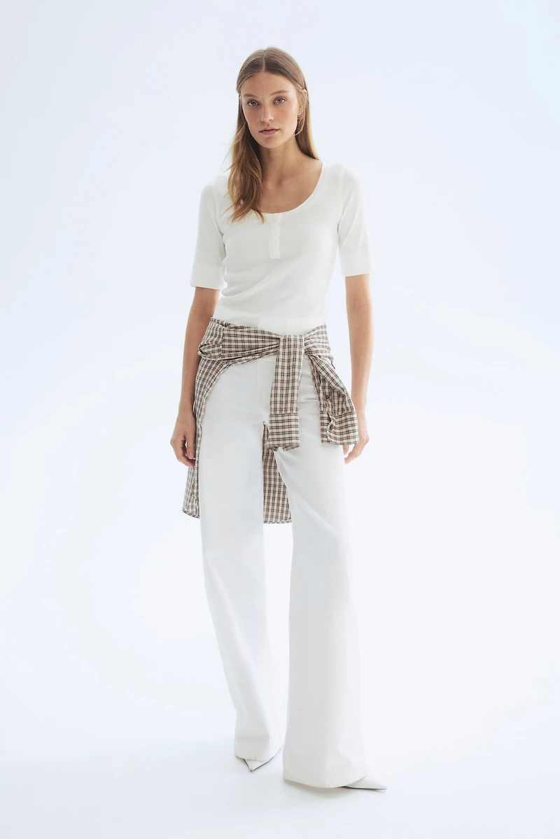 Haut en coton côtelé