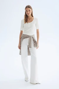 Haut en coton côtelé