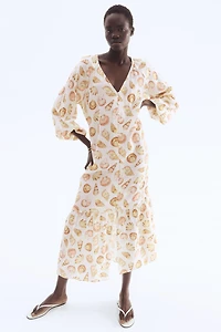 Tie-belt Crêpe Dress