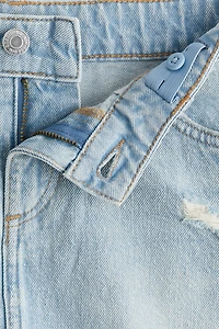 Distressed-Detail Denim Skirt