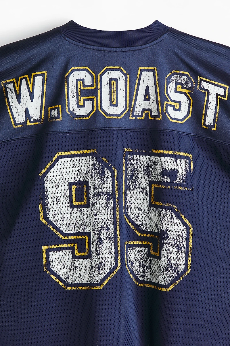 Oversized Printed Mesh T-Shirt