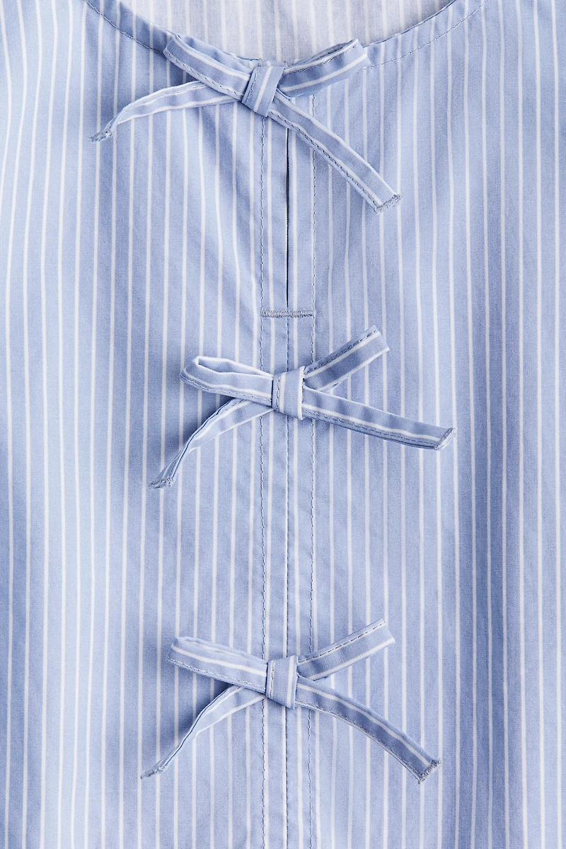 Puff-Sleeved Cotton Dress