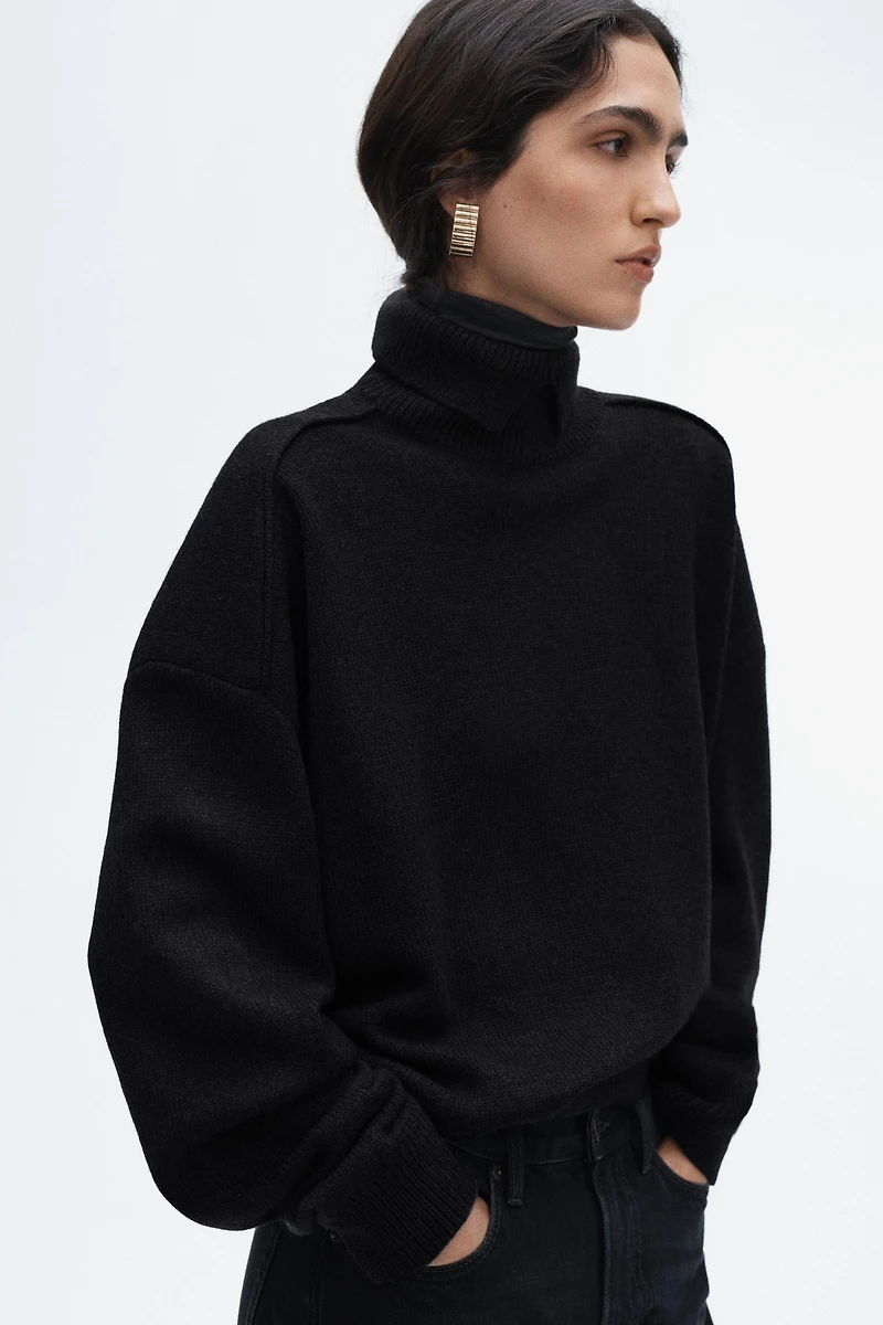 Wool-Blend Mock-Turtleneck Sweater