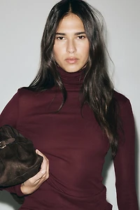 Pima Cotton Turtleneck Top