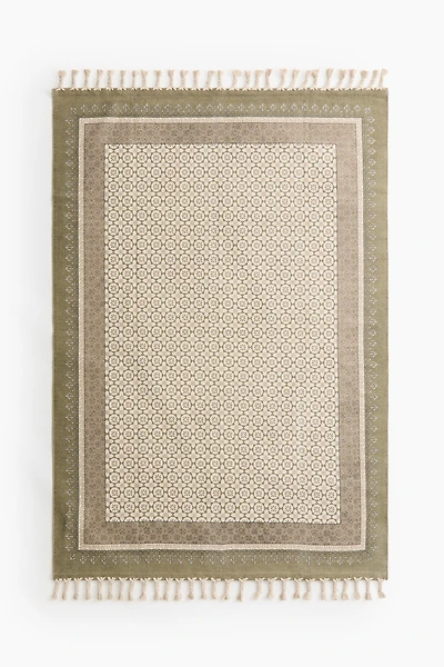 Tapis frangé en coton