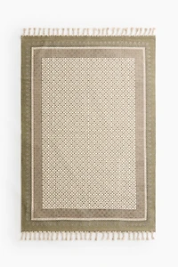 Tapis frangé en coton