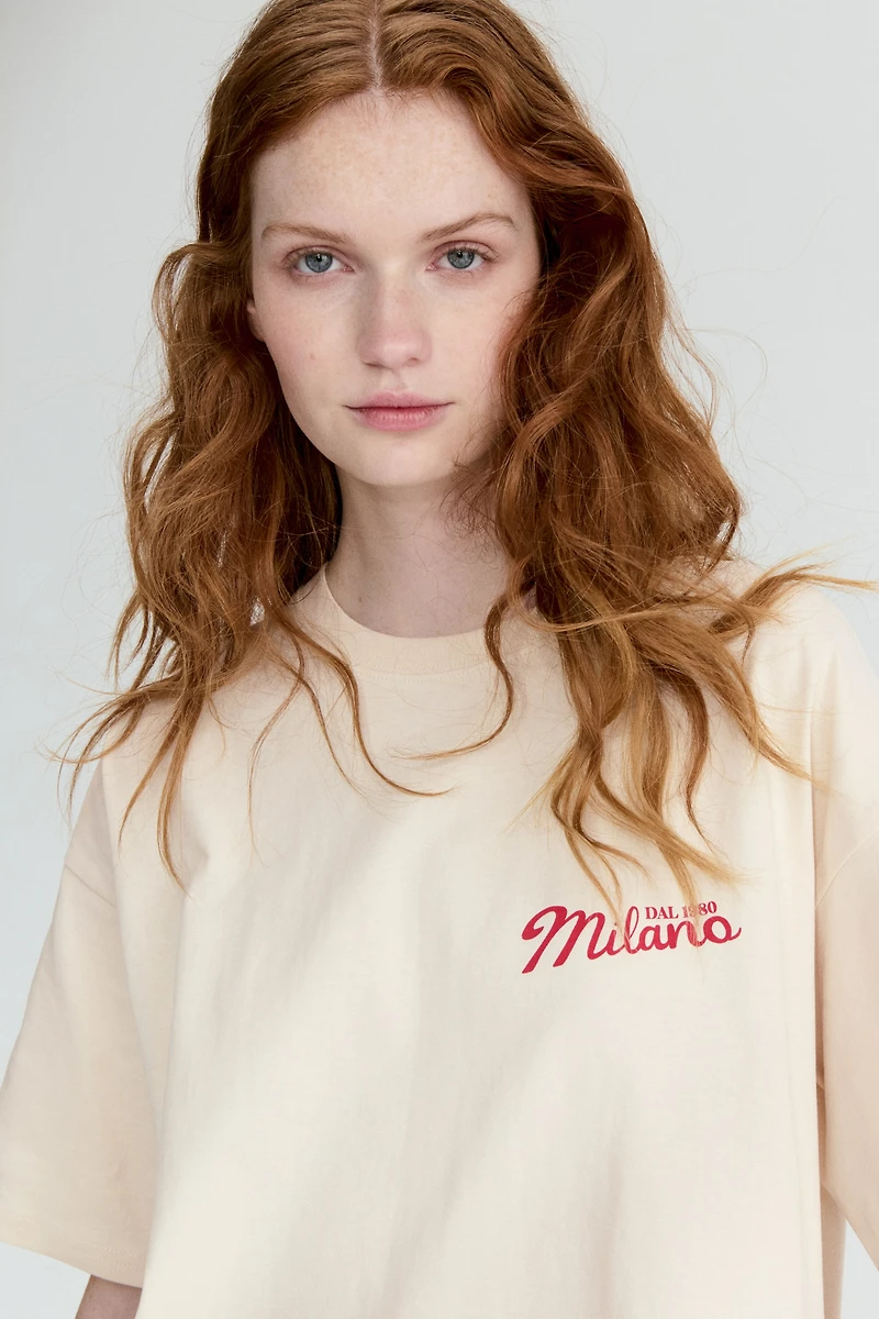 T-shirt ample à motif imprimé