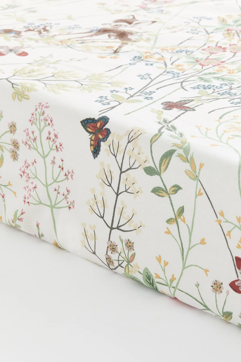 Drap contour en coton à motif