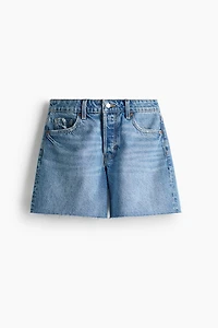 Raw-Edge Denim Shorts