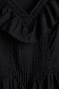 Ruffle-Trimmed Cotton Dress