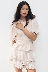 Ruffle-Trimmed Plumeti Skort