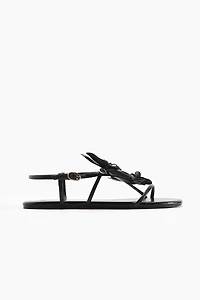 Appliquéd Strappy Sandals
