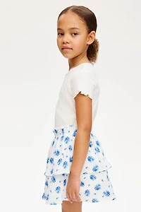 Tiered Crinkled Skirt