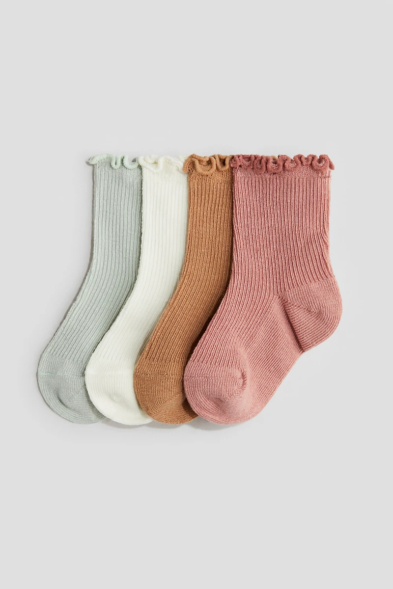4-Pack Socks with Overlocked Trim