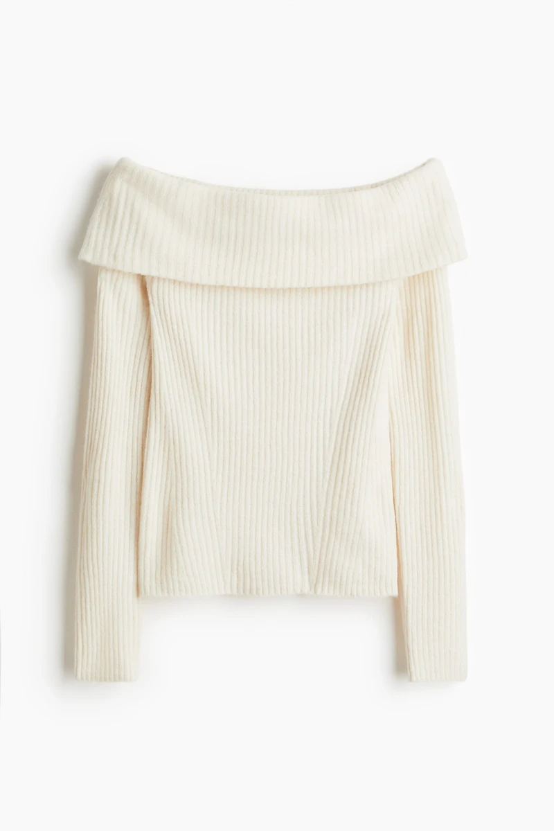 Rib-Knit Off-the-Shoulder Top