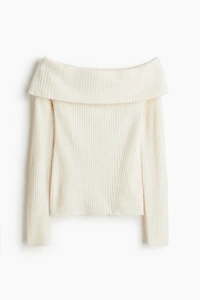 Rib-Knit Off-the-Shoulder Top