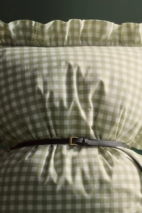 Taie d'oreiller à volants en coton