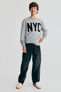 Motif-Detail Brushed-Inside Sweatshirt