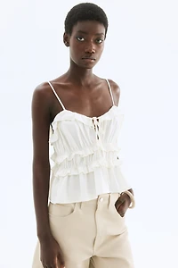 Ruffle-Trimmed Strappy Top