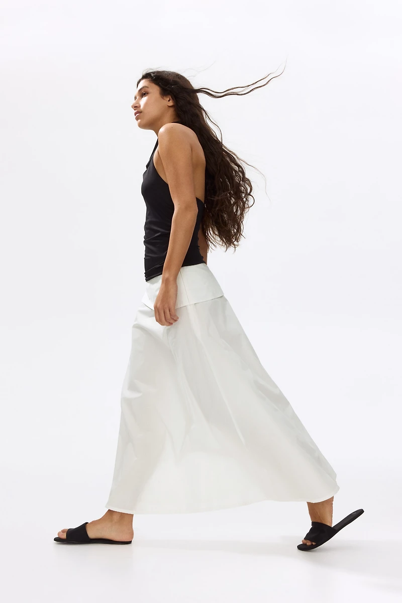 Flounced Poplin Skirt