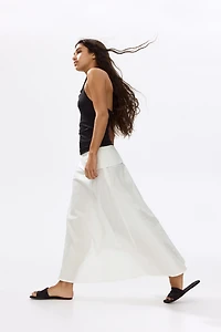Flounced Poplin Skirt