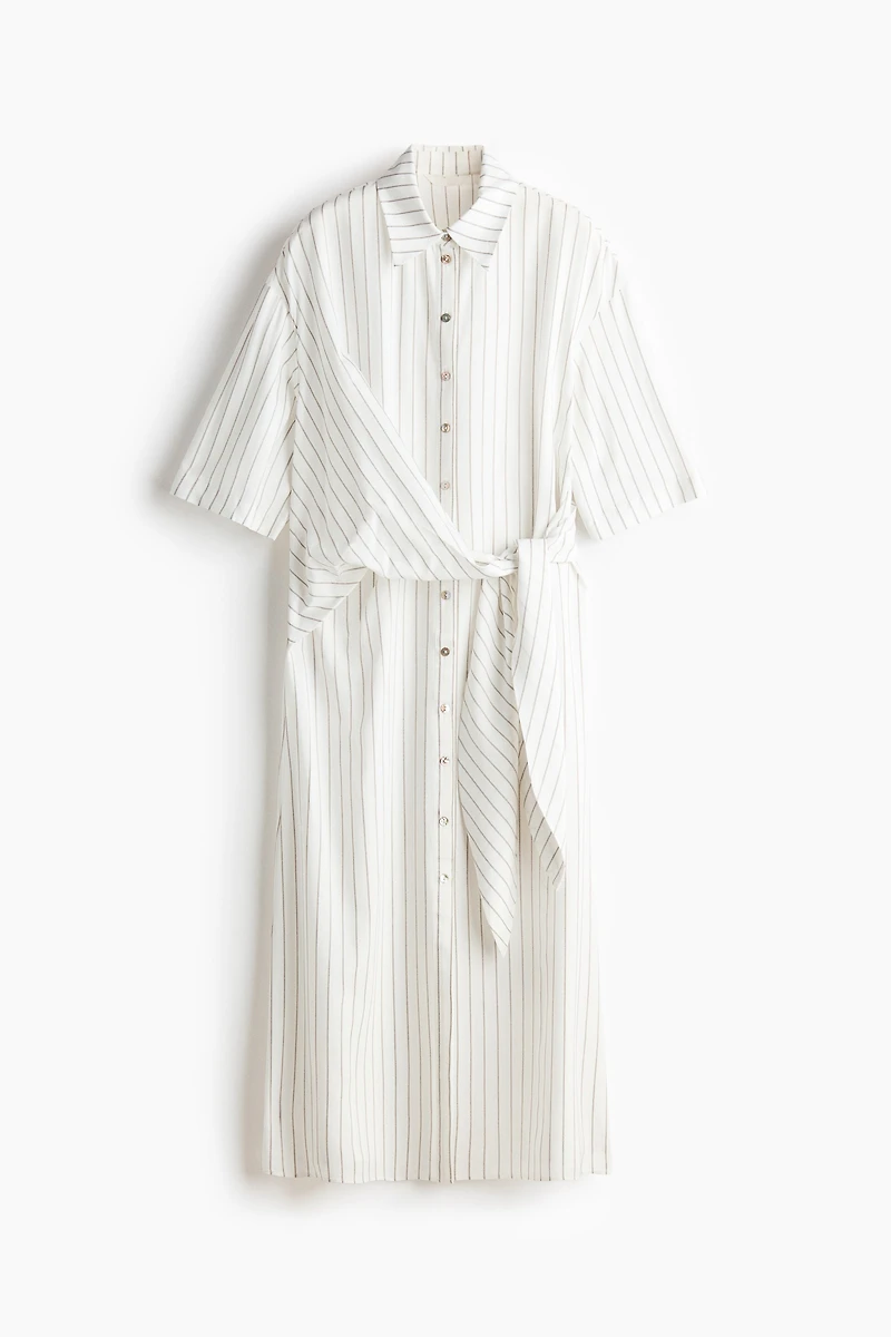 Tie-Detail Shirt Dress