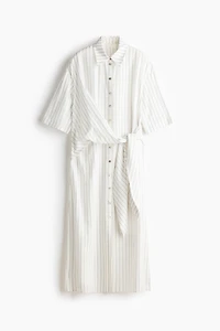 Tie-Detail Shirt Dress