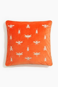 Housse de coussin brodée