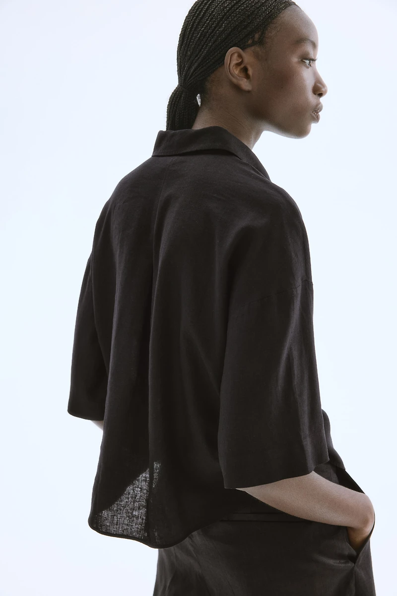 Linen-Blend Shirt