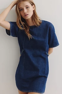 Robe en denim avec boucles