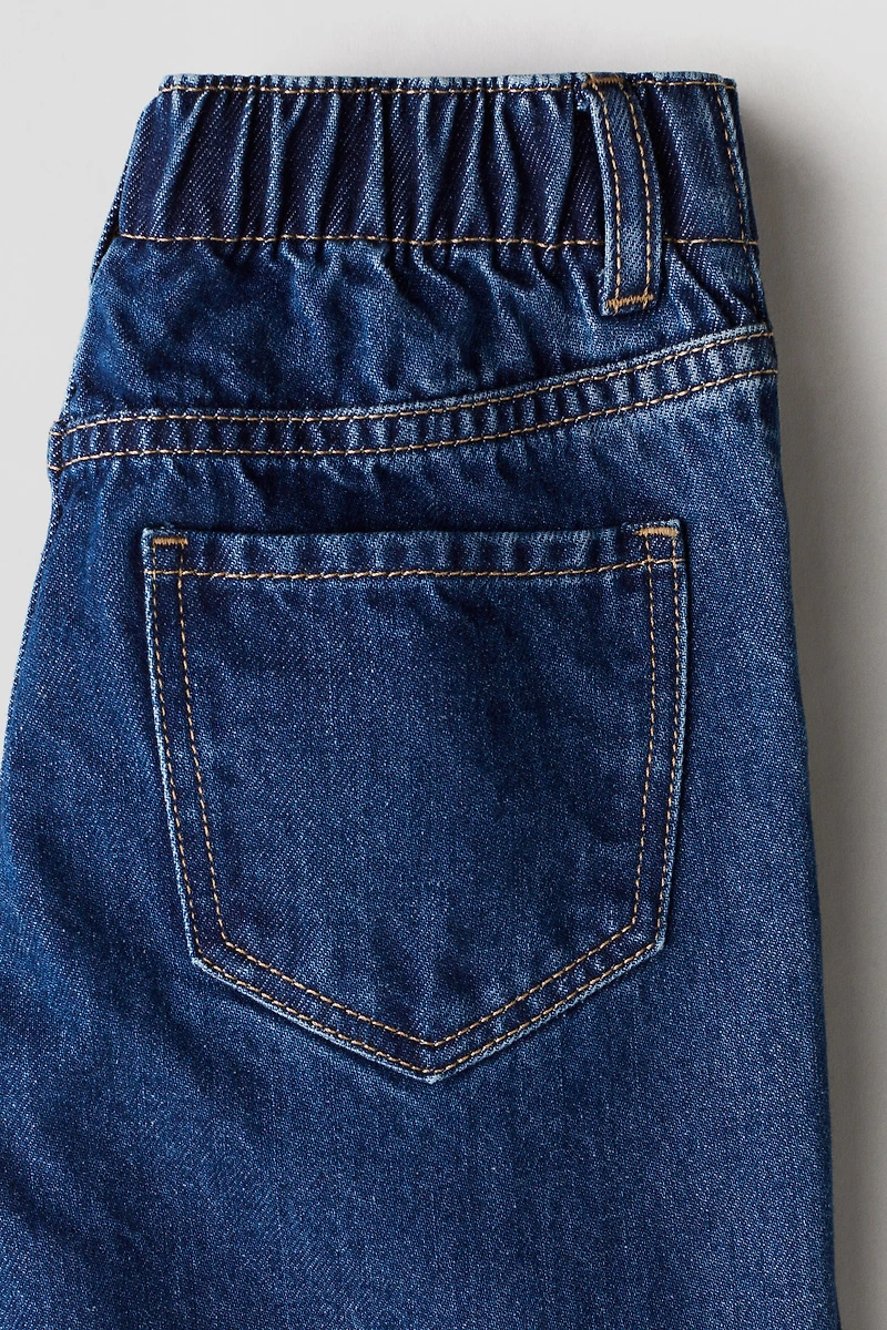 Motif-Detail Wide Leg Jeans