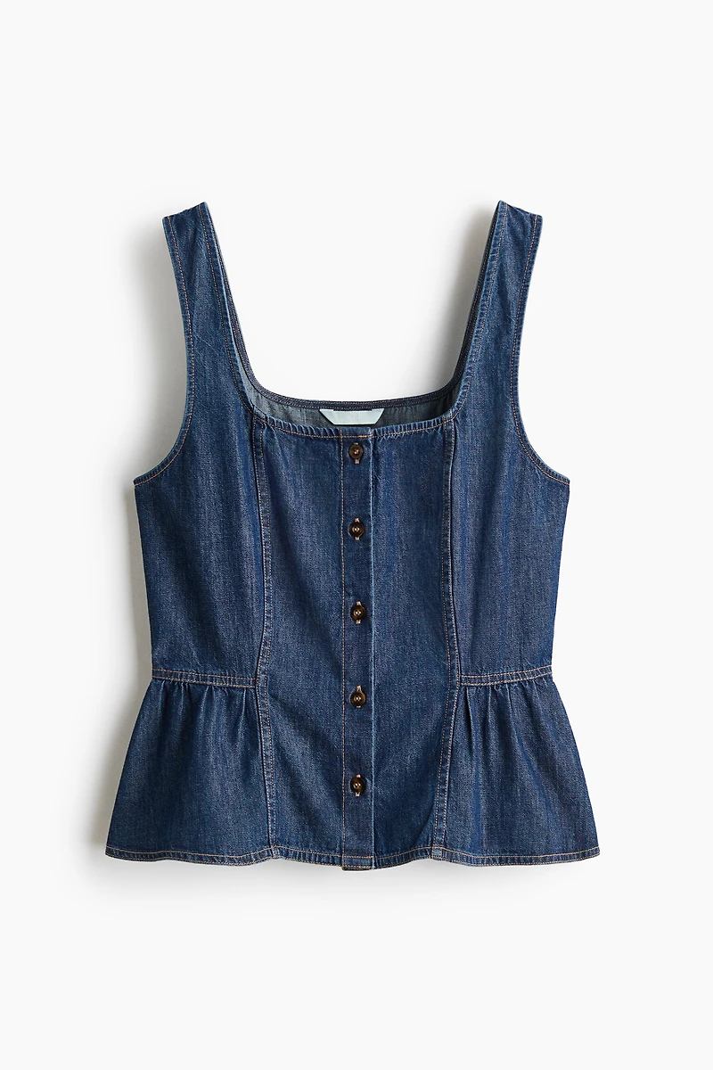 Denim Peplum Top