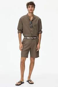 Short décontracté en lin mélangé