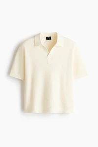 Regular-Fit Cable-Knit Polo Shirt