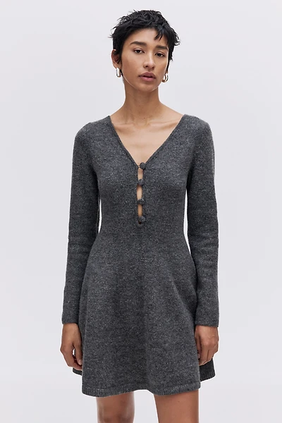 Robe en tricot à jupe évasée