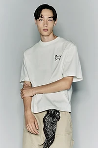Oversized Fit Vintage-Look Printed T-Shirt