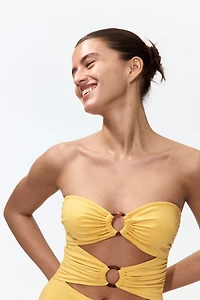 Padded-Cup Bandeau Swimsuit