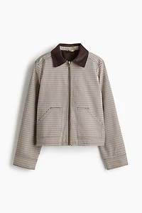 Twill Jacket with Corduroy Collar