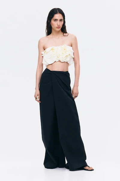 Flounced Bandeau Crop Top