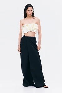 Flounced Bandeau Crop Top