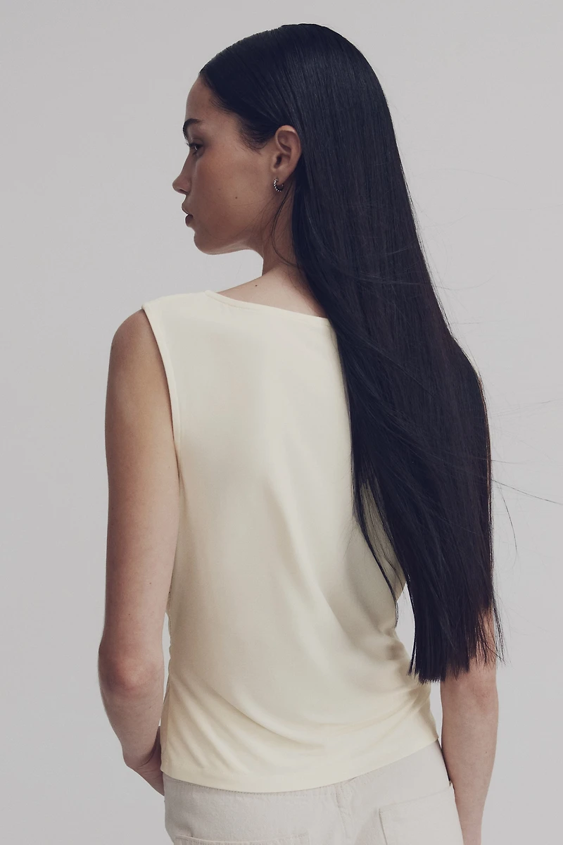 Haut sans manches en jersey à effet drapé