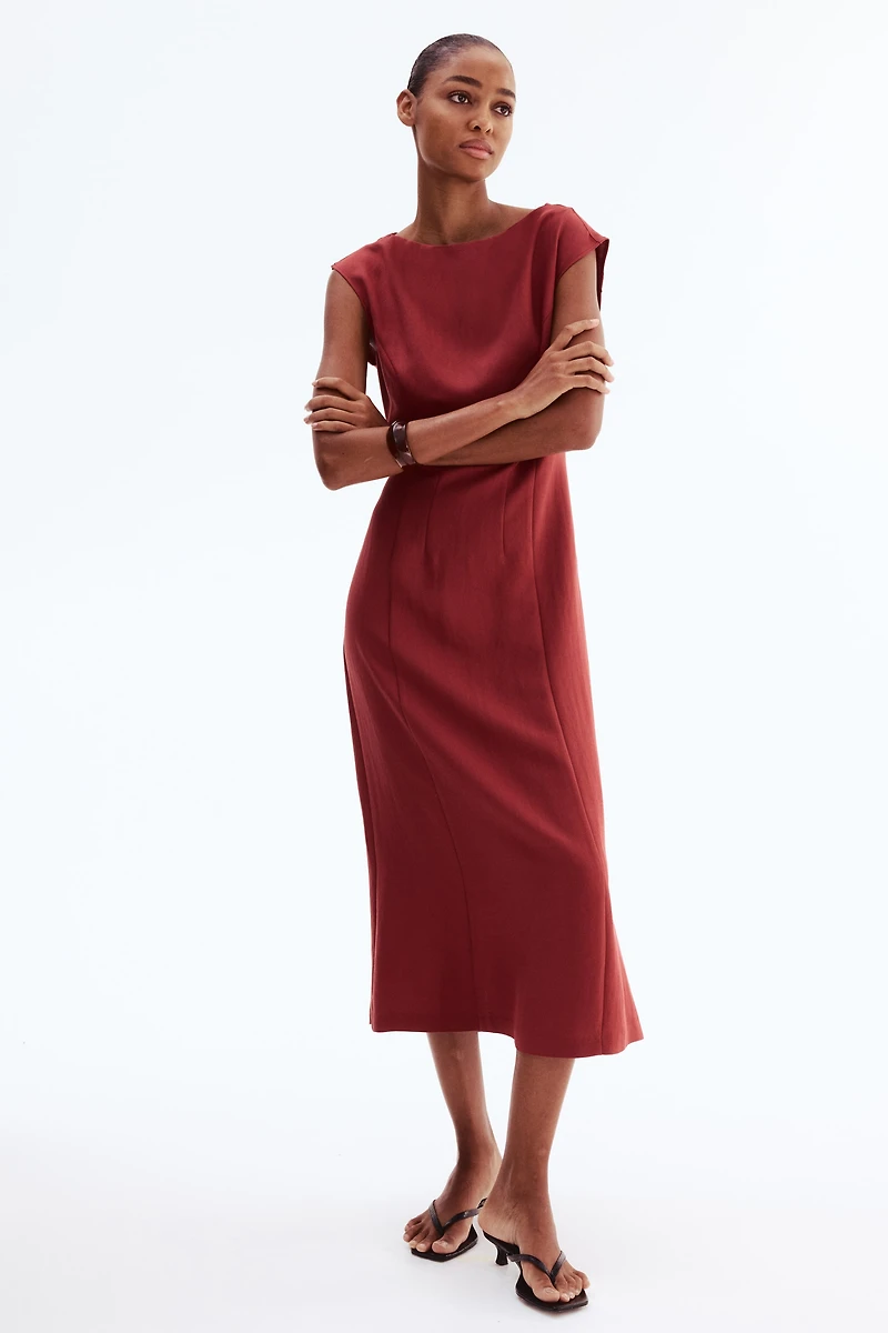 Defined-Waist Sleeveless Dress