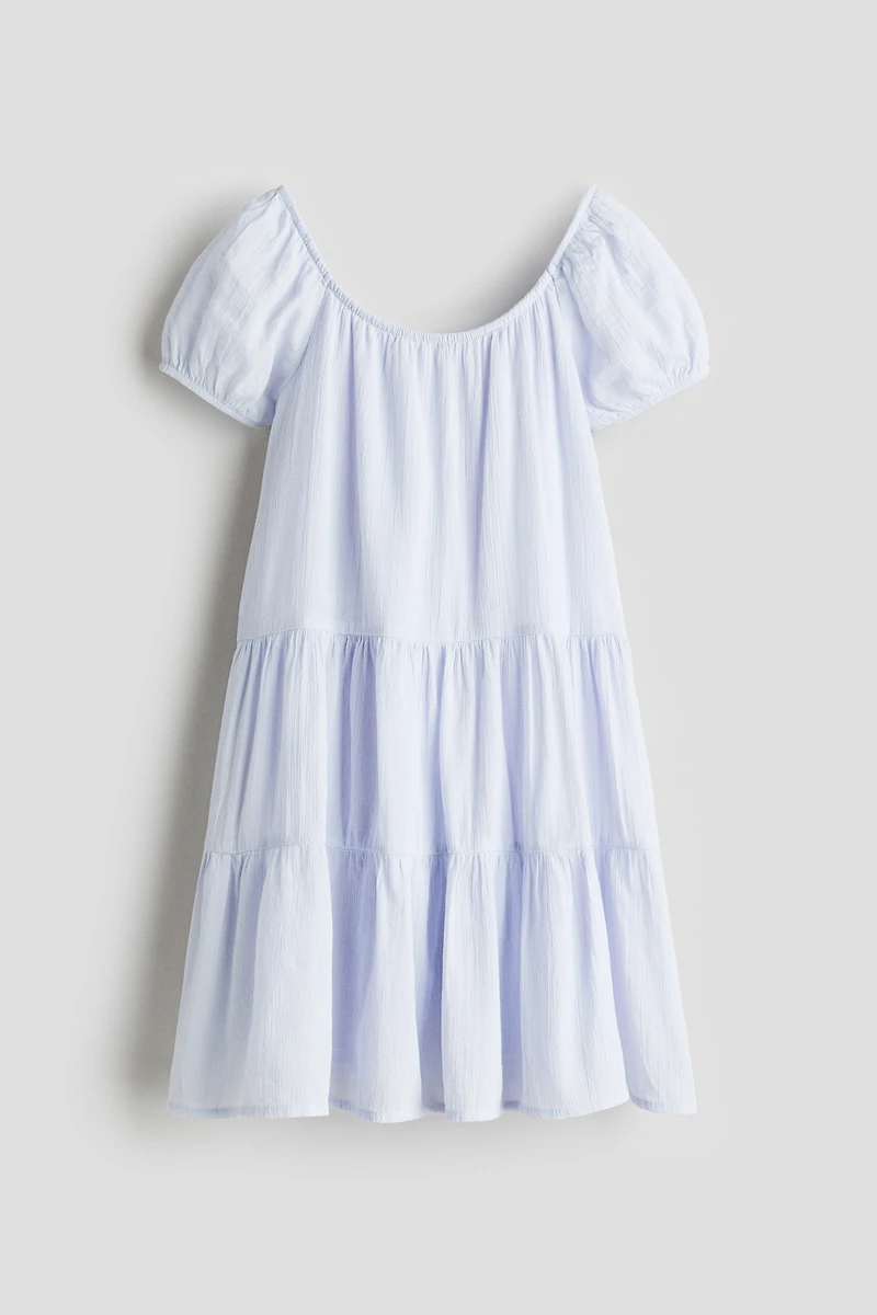 Robe en coton froissé