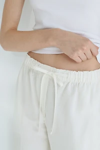 Linen-Blend Drawstring Pants