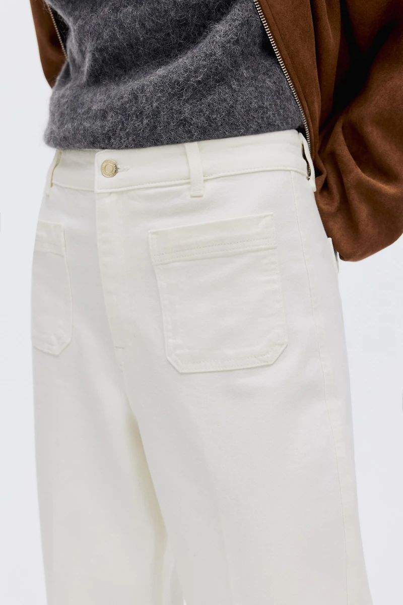 Jean large taille haute