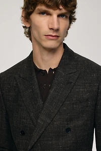 Veste croisée classique en laine mélangée