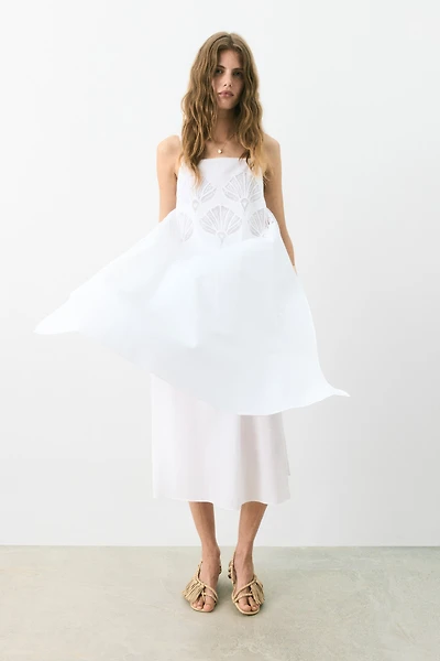 Embroidered Strappy Dress